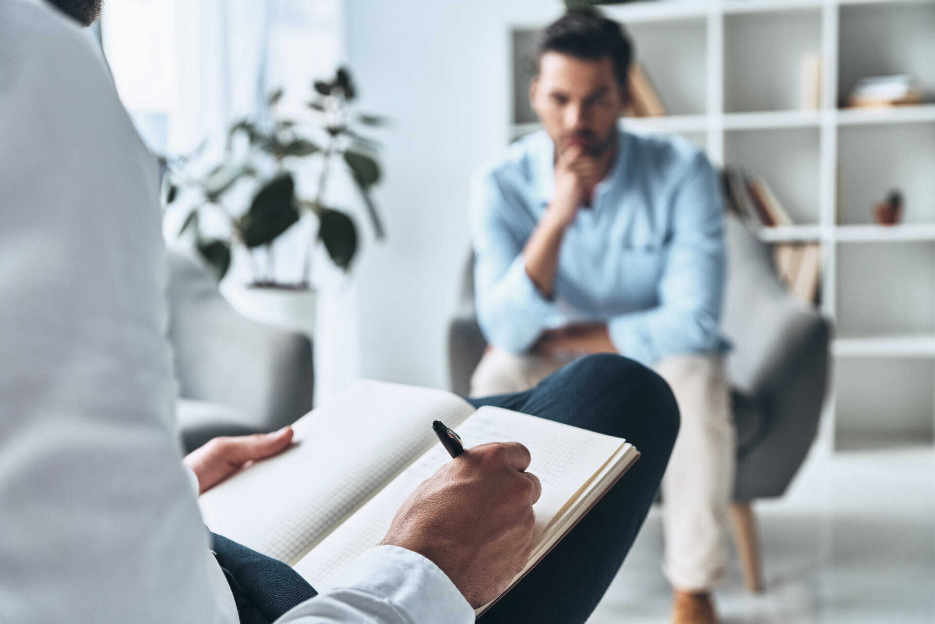 doctor and client during an addiction treatment service in Marlton, NJ